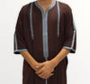 Abaya Artisanal Marocain en tissu mlifa avec broderie