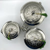 Moroccan artisanal silver tea set for sugar, mint and tea