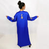 Caftan Marocain Bleu Roi avec perlage - Ramadan 2021 - Morocco SOUQ