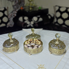 Artisanal display of 3 pieces in copper and crystal for chocolates, sweets
