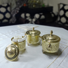 Moroccan artisanal silver tea set for sugar, mint and tea