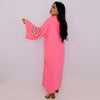 Djellaba Marocaine rose en broderie - BellaModa - Morocco SOUQ