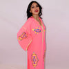 Djellaba Marocaine rose en broderie - BellaModa - Morocco SOUQ