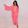 Djellaba Marocaine rose en broderie - BellaModa - Morocco SOUQ