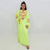 Djellaba Marocaine Jaune en broderie avec Ceinture - BellaModa - Morocco SOUQ