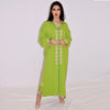 Djellaba Marocaine Makhzaniya 2 pièces en tissu crêpe/mousline - Morocco SOUQ