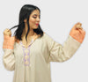 Moroccan djellaba Makhzania with embroidery and beading