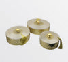 Display set of 3 handmade round boxes in leather and glass