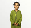 Moroccan abaya in crepe fabric with dabana embroidery for children