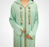 Artisanal Moroccan Djellaba in Crepe Fabric with embroidery and beading