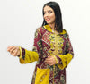 Moroccan djellaba Maalem handmade in Crepe fabric with beading