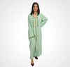 Artisanal Moroccan Djellaba in Crepe Fabric with embroidery and beading