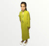 Moroccan abaya in crepe fabric with dabana embroidery for girls