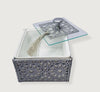 Artsanal display tray set with boxes for nuts, almonds.