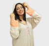Moroccan djellaba Makhzania with embroidery and beading