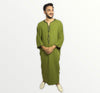 Moroccan abaya in crepe fabric with "DEBBANA" embroidery