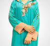 Moroccan djellaba in crepe fabric with Makhzania style beading