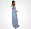Moroccan artisanal caftan embroidered in crepe fabric with beading