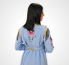 Moroccan artisanal caftan embroidered in crepe fabric with beading