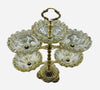 Handcrafted display in copper & crystal of 5 places