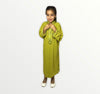 Moroccan abaya in crepe fabric with dabana embroidery for girls