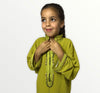 Moroccan abaya in crepe fabric with dabana embroidery for girls