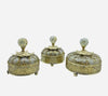 Artisanal display of 3 pieces in copper and crystal for chocolates, sweets