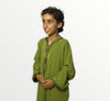 Moroccan abaya in crepe fabric with dabana embroidery for children