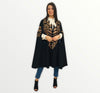 Black cape with "Zemmouri" embroidery