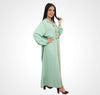 Artisanal Moroccan Djellaba in Crepe Fabric with embroidery and beading