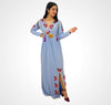 Moroccan artisanal caftan embroidered in crepe fabric with beading
