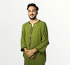 Moroccan abaya in crepe fabric with "DEBBANA" embroidery