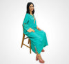Moroccan djellaba in crepe fabric with Makhzania style beading