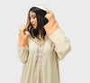 Moroccan djellaba Makhzania with embroidery and beading
