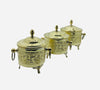 Moroccan artisanal silver tea set for sugar, mint and tea