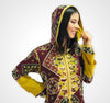 Moroccan djellaba Maalem handmade in Crepe fabric with beading