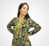 Moroccan jabador in Mobra fabric and lace with beading