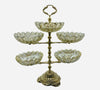 Handcrafted display in copper & crystal of 5 places