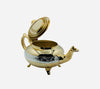 Moroccan artisanal tea teapot - silver tortoise style