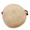 Bolso redondo de paja y cuero para verano