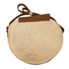 Bolso redondo de paja y cuero para verano