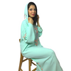 Moroccan artisanal djellaba makhzania style with beadwork embroidery