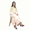 Moroccan Artisanal Jellaba in Georgette crepe fabric with beadwork embroidery