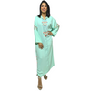 Moroccan artisanal djellaba makhzania style with beadwork embroidery