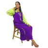Modern Moroccan djellaba with beadwork embroidery and pattern in the hands