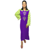 Modern Moroccan djellaba with beadwork embroidery and pattern in the hands