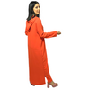 Moroccan artisanal djellaba in crepe fabric with colored embroidery