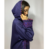 Moroccan artisan jellaba in mlifa fabric with zemmouri embroidery