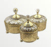 Handcrafted Display Set of 3 pieces in gilded copper and crystal