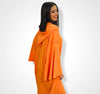 Moroccan Djellaba in Crepe fabric with Randa